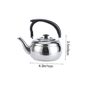 GRIRIW Stainless Steel Teapot Travel Kettle Water Boiling Container Teapot Spout Filter Hiking Stove Water Heating Kettle Espresso Machine Travel Water Kettle Coffe Filters Silver