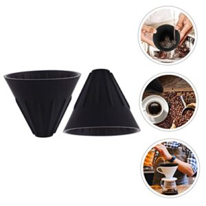 JEWEDECO 2 Pcs Coffee Funnel Espresso Tamper Station Espresso Coffee Machine Silicon Coffee Coffee Filter Cup Manual Coffee Filter Tea Brewing Filter Silicon Tea Black