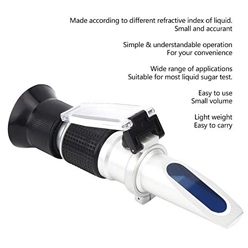 Refractometer Concentration Meter, Handheld Refractometer Hydrometer, 0 to 90% Sugar Test Tool for Most Liquid Sugar Test