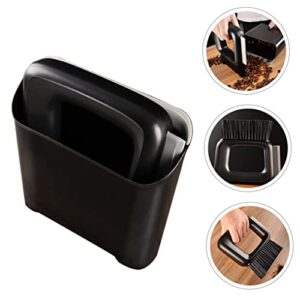 Cabilock 1 Set Mini Cleaning Broom Desktop Drawer Desktop Cleaning Supplies Coffee Bean Desktop Cleaning Broom Coffee Concentrate Drawers for Office Mini Desktop Broom Dustpan Black Plastic