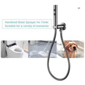 GLYYR Brass Handheld Bidet Sprayer for Toilet, 2-Mode Bidet Sprayer with Bidet Hose, Cloth Diaper Toilet Sprayer Bidet Attachment, Suitable for for Feminine Hygiene, Gun Gray