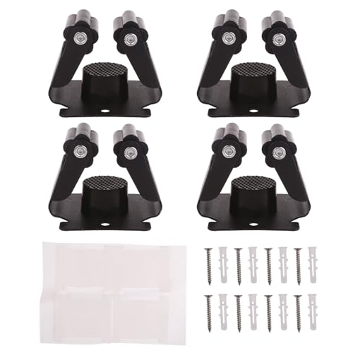 Psdndeww 4Pcs Mop Broom Holder Wall Mounted Garden Tool Rack Heavy Dutys Utility Mop Rack with Screws for Home Bathroom