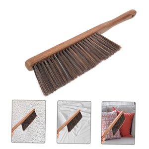 SEWOART 1pc Bed Brush Car Cleaning Brush Soft Cleaning Brush Couch Cleaning Brush Hand Brush para Limpiar Broom Handle Counter Broom for Cleaning Rug Brush with Handle Brown Wood