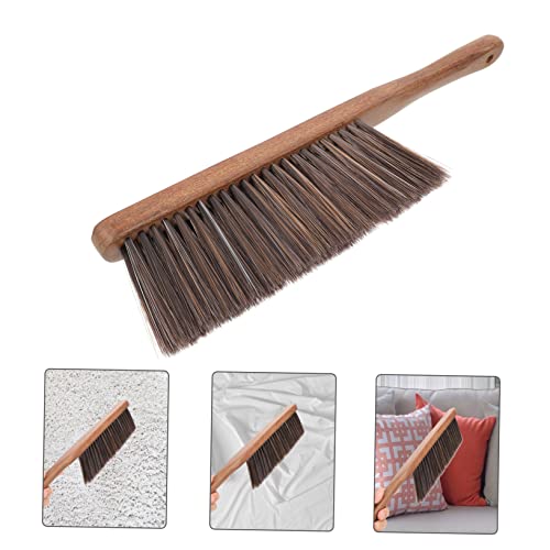 SEWOART 1pc Bed Brush Car Cleaning Brush Soft Cleaning Brush Couch Cleaning Brush Hand Brush para Limpiar Broom Handle Counter Broom for Cleaning Rug Brush with Handle Brown Wood