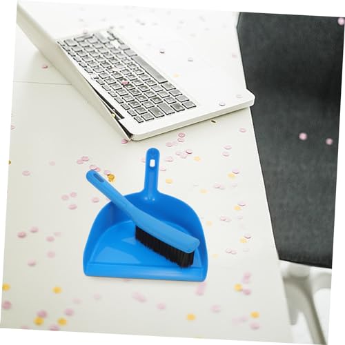 Sosoport 4 Sets Plastic Pool Table Cleaning Kit Mini Broom and Dustpan Blue Car Vent Cleaner Cleaning Small Dustpan