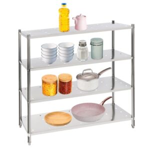 dajilishi storage shelf, 4-tier storage shelving unit, stainless steel garage shelf, 60x18.5 x 60 inch heavy duty storage shelving, 1320 lbs total capacity with adjustable height and vent holes