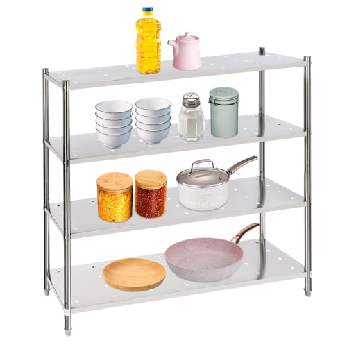 DAJILISHI Storage Shelf, 4-Tier Storage Shelving Unit, Stainless Steel Garage Shelf, 60x18.5 x 60 inch Heavy Duty Storage Shelving, 1320 Lbs Total Capacity with Adjustable Height and Vent Holes