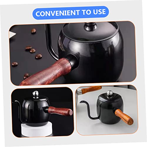 AUTSUPPL Coffee Pot Espresso Grounds Stovetop Gooseneck Kettle Water Boiler Pot Vinegar Container Camping Coffee Maker Espresso Coffee Machine Water Jug Gongfu Teapot Black Stainless Steel