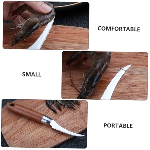 AUTSUPPL Shrimp Opener Shrimp Cutter Peeler Shrimp Deveining Tool Shrimp Peeling Tool Shrimp Cleaner Shrimp Deveiner Tool Seafood Knives Prawn Cleaner Tool Shrimp Line Cutter Wood