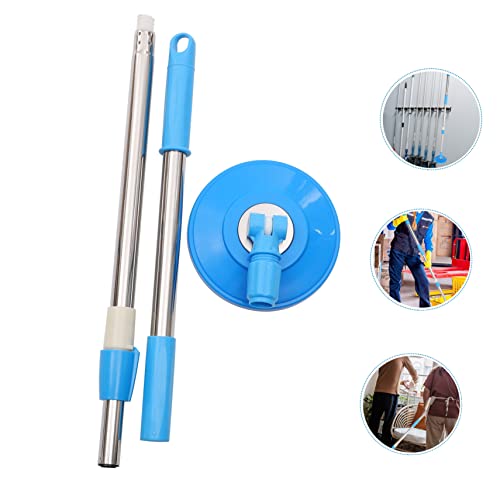 HOMOCONO Mop Pole Mop Floor Mop Rod Mop Handle Commercial Mop Refill Mop Stick Replacement Telescopic Broom Rotating Handle Mop Squeegee Broom Velda Mob Mops Tool Blue Plastic