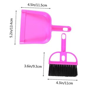 HAPINARY Household Supplies Portable Cleaning Brush Cage Cleaner Mini Keyboard Brush Car Broom Computer Cleaning Kit Broom and Dust Pan Mini Hand Broom Duster Mini Brush Cleaning Tools Rosy