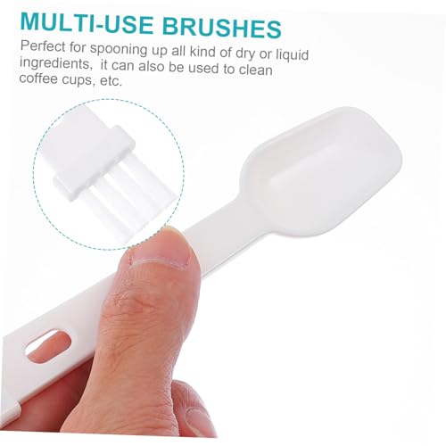 Amosfun 12pcs Grinder Cleaning Brush Espresso Ground Coffee Espumador De Leche Practical Coffee Bean Spoon Coffee Beans Espresso Coffee Grinder Brush Tea Spoon Coffee Measuring Pp White