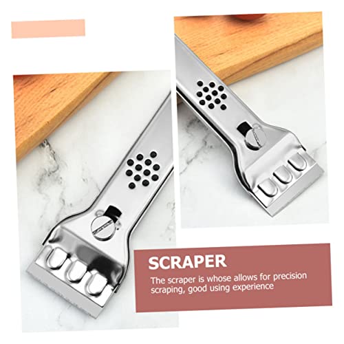 SECFOU 1 Set Tile Stain Removal Shovel Paint Scraper Stainless Spatula Cleaning Scraper Sticker Labels Floor Scraper Scrapers for Stains Car Window Cleaner Tool Stainless Steel Silver