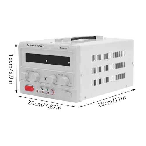 WUSILILU MP3020D AC110V 0-30V 0-20A DC Power Supply Regulated Variable, Adjustable PWM Switching Regulated Lab Power Supply, for DC Motor, DVD, Audio, Resistor, Capacitor, Protection Functions