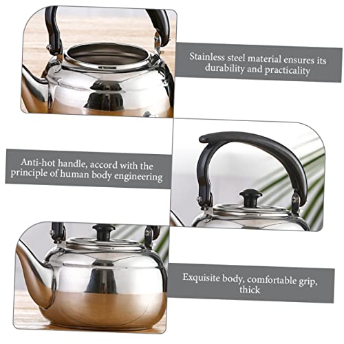 GRIRIW Stainless Steel Teapot Travel Kettle Water Boiling Container Teapot Spout Filter Hiking Stove Water Heating Kettle Espresso Machine Travel Water Kettle Coffe Filters Silver