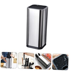 Mikinona 1pc Tool Holder Kitchen Cutter Organizer Cutter Storage Rack Multifunction Stand Containers Home Knives Rack Cutting Tool Rack Knives Holder Stainless Steel Silver