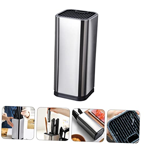 Mikinona 1pc Tool Holder Kitchen Cutter Organizer Cutter Storage Rack Multifunction Stand Containers Home Knives Rack Cutting Tool Rack Knives Holder Stainless Steel Silver