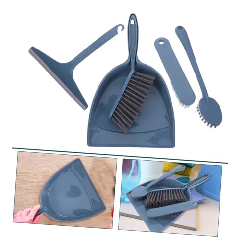 TOBBOMEY 1 Set Mini Broom Set Whisk Broom Small Dust Pan Keyboard Cleaning Brush Mini Broom with Dustpan Brooms Desk Small Hand Whisk Broom Cartoon Broom Handle Handheld Broom Blue The Pet