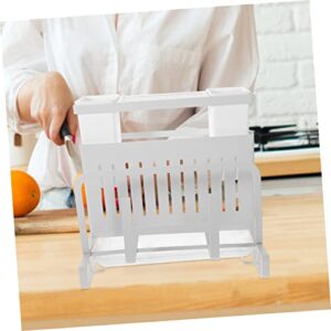 Hoement Knife Holder Dish Drying Racks Kitchen Accessory Display Stand Silverware Draining Chopstick Cage Kitchen Cabinet Organizer Household Rack Desktop Holder Blocks White Carbon Steel