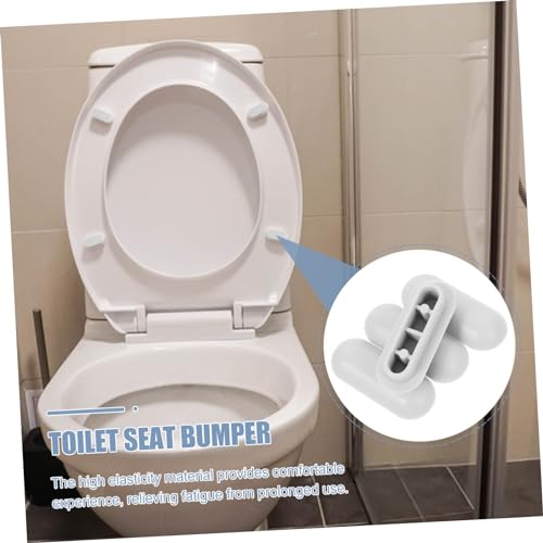 COOLHIYA 4pcs Toilet Seat Gasket Bidet Toilet Bumpers Toilet Cushioning Pads Toilet Seats Riser Toilet Parts Toilet Buffer Pads Toilet Riser Toilet Seat Bumper Pads Light Grey Plastic