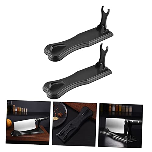 SHOWERORO 2pcs Vertical Single Pole Seat Kitchen Fittings Organizer Holder Knives Display Stand Kitchen Knife Block Cutter Holders Knives Holders Flatware Plastic Knives Stands Abs Black