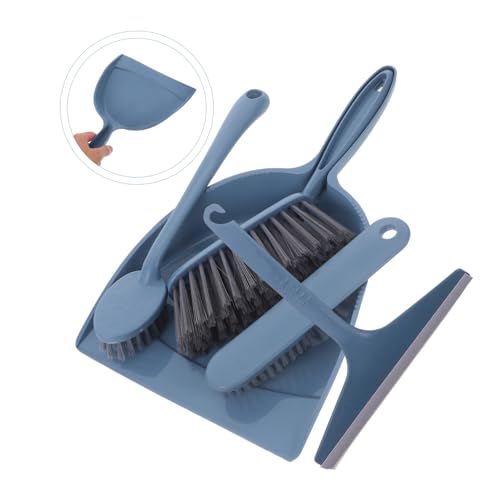 TOBBOMEY 1 Set Mini Broom Set Whisk Broom Small Dust Pan Keyboard Cleaning Brush Mini Broom with Dustpan Brooms Desk Small Hand Whisk Broom Cartoon Broom Handle Handheld Broom Blue The Pet