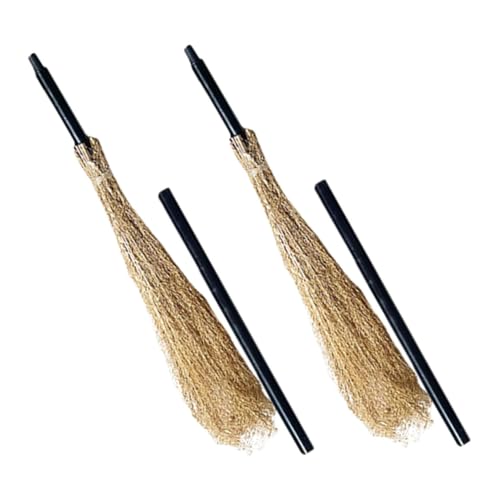 Didiseaon 2pcs Halloween Witch Broom Costume Accessories Wizard Flying Broom Props Halloween Witches Broom Cosplay Broom Cosplay Supply Witches Broom Prop