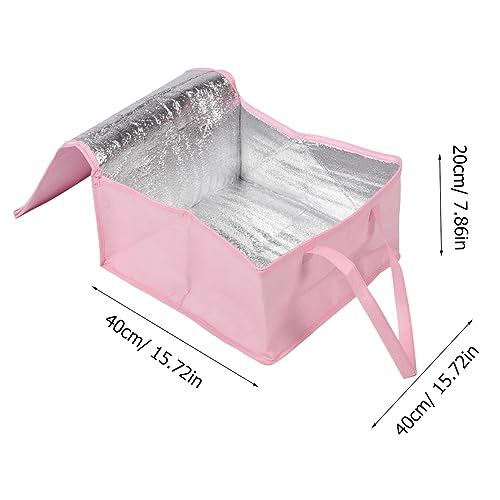 CRILSTYLEO Cake Insulation Bag Insulated Food Carrier Food Warmer Bag Beverage Cake Packing Insulated Bag Hanging Mesh Holder Clothespin Basket Bag Packaging Reusable Door Non-woven Bags Pink