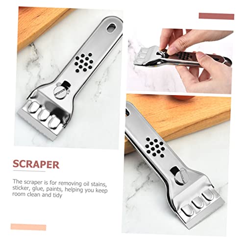 SECFOU 1 Set Tile Stain Removal Shovel Paint Scraper Stainless Spatula Cleaning Scraper Sticker Labels Floor Scraper Scrapers for Stains Car Window Cleaner Tool Stainless Steel Silver