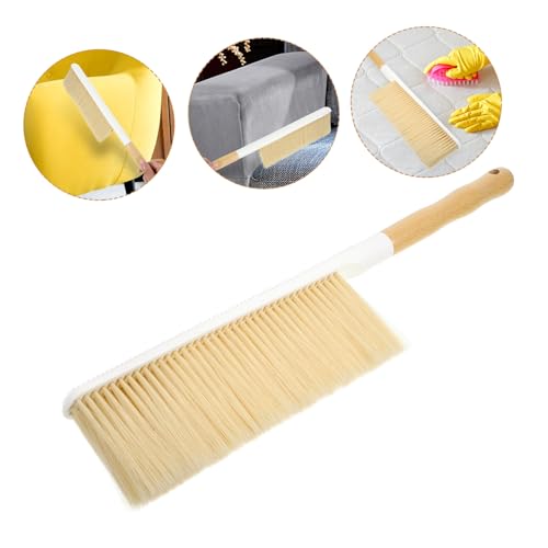 COOLHIYA Dust Brush Cleaning Brush Hair Broom Whisk Brooms Soft Brush Soft Bristle Hair Brush Handheld Broom Stains Remover Brush Kitchen Brush Keyboard Brush Hand Broom Beige The Pet