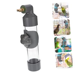 Toddmomy Bird Drinker Birds Supplies Parakeet Feeder Parakeet Bird Cage Automatic Bird Feeder Budgie Cage Accessories Bird Hanging Water Bottle Water Holder Pigeon Water Feeder PVC Grey