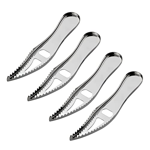 UTHCLO 4pcs Fish Scale Planer Fish Cleaning Tools Fish Scales Remover Bottle Cap Opener Stainless Spatula Fish Scale Brush Travel Bottle Opener Fish Scaler Cleaner Stainless Steel Silver