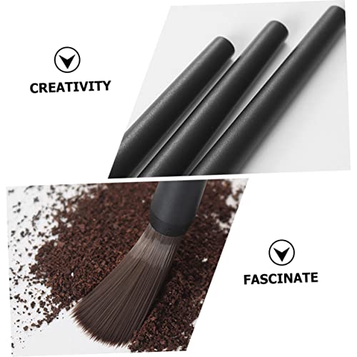 SECFOU Coffee Powder Brush Espresso Concentrate Espresso Tools Espresso Powder Brush Coffee Brush Coffee Machine Cleaning Brush Espresso Machine Bristle Hair Brush Tea Scoop Black Plastic