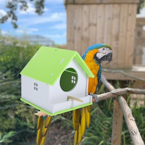 BCOATH Birds Supplies Budgie Nest Bird Breeding Nesting Bird Incubation Nest Birds Nest Bird Cages Bird Feeder House Bird Breeding House Bird House Bird Hideout Parrot House Green