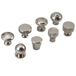 stainless steel cabinet knobs and pulls set, assorted shapes and sizes