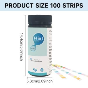 Water Testing Kits, 100Pcs 14 in 1 Water Test Kit, Drinking Water Test Kit, Water Test Strips, Home Water Testing Kit for Hardness, Lead, Water Tester for Drinking Water