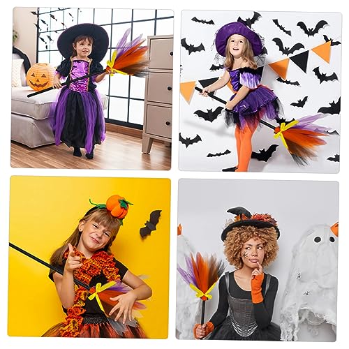 Gogogmee Plastic Witch Broom Decor Cosplay Witch Broom Cosplay Witch Broom Witch Accessories Mesh