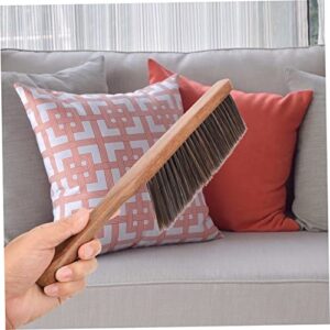 SEWOART 1pc Bed Brush Car Cleaning Brush Soft Cleaning Brush Couch Cleaning Brush Hand Brush para Limpiar Broom Handle Counter Broom for Cleaning Rug Brush with Handle Brown Wood