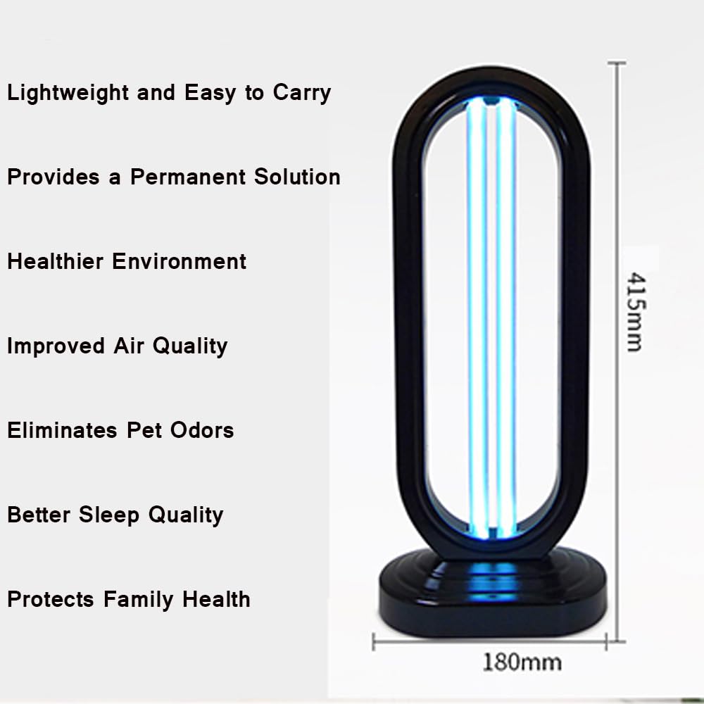 Lumivyx Haloclean Uv - Official Flagship, Uvo254 Powered Home Disinfection Tower, Lumivyx Haloclean UV, Cleans The Bedroom and Provides Lighting (3Pcs Black)