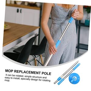 HOMOCONO Mop Pole Mop Floor Mop Rod Mop Handle Commercial Mop Refill Mop Stick Replacement Telescopic Broom Rotating Handle Mop Squeegee Broom Velda Mob Mops Tool Blue Plastic