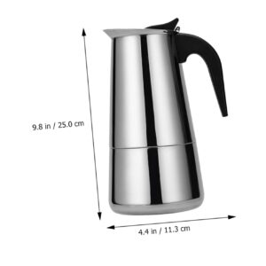 GRIRIW Coffee Pot Espresso Ground Classic Cafe Maker Espresso Machine Eletric Pot Electric Tea Pots Coffee Frother Electric Camping Coffee Maker Mocha Coffee Silver Stainless Steel