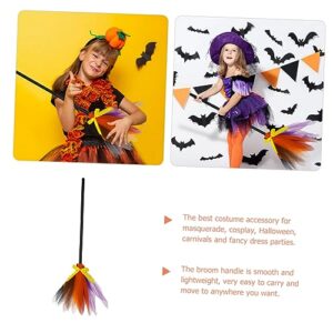 Gogogmee Plastic Witch Broom Decor Cosplay Witch Broom Cosplay Witch Broom Witch Accessories Mesh