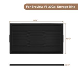 BROVIEW 2Pack Lids V8 30Gal Storage Bins with Lid, Black