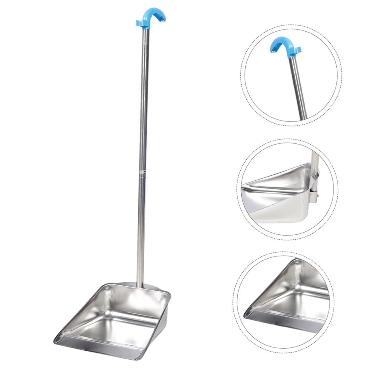 ORFOFE Stainless Steel Garbage Bin Cleaning Supplies Long Handle Dustpan Household Cleaning Dustpan Upright Pans Kitchen Cleaning Shovel Commercial Products Dustpan Outdoor Silver Plastic