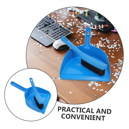 Sosoport 4 Sets Plastic Pool Table Cleaning Kit Mini Broom and Dustpan Blue Car Vent Cleaner Cleaning Small Dustpan