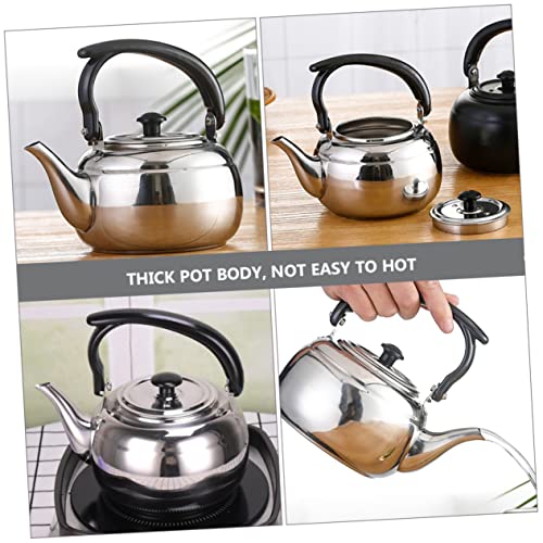 GRIRIW Stainless Steel Teapot Travel Kettle Water Boiling Container Teapot Spout Filter Hiking Stove Water Heating Kettle Espresso Machine Travel Water Kettle Coffe Filters Silver