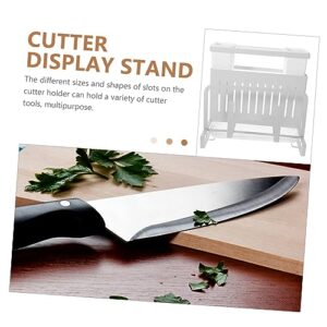 Hoement Knife Holder Dish Drying Racks Kitchen Accessory Display Stand Silverware Draining Chopstick Cage Kitchen Cabinet Organizer Household Rack Desktop Holder Blocks White Carbon Steel