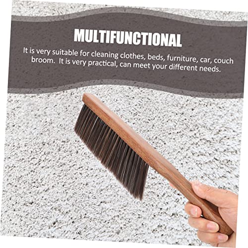 SEWOART 1pc Bed Brush Car Cleaning Brush Soft Cleaning Brush Couch Cleaning Brush Hand Brush para Limpiar Broom Handle Counter Broom for Cleaning Rug Brush with Handle Brown Wood