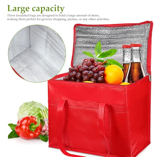 LABRIMP 4pcs Insulation Bags Insulated Thermal Bags Food Bag Freezer Shopping Bags Insulated Thermal Bags for Cold Food Insulated Bag Cooler on Wheels Warmer Bags Non-Woven Fabric