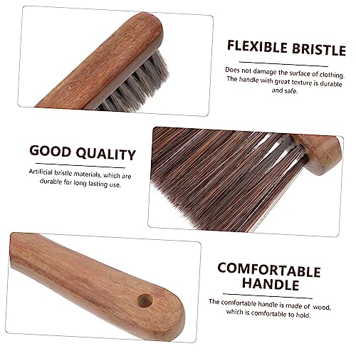 SEWOART 1pc Bed Brush Car Cleaning Brush Soft Cleaning Brush Couch Cleaning Brush Hand Brush para Limpiar Broom Handle Counter Broom for Cleaning Rug Brush with Handle Brown Wood